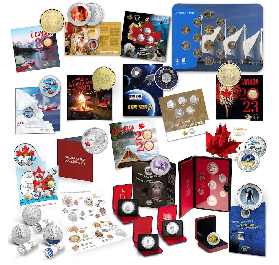 Image 722632.jpg, Product 722-632 / Price $719.95, 22-Piece Royal Canadian Mint Canada Collection, 1973–2023 from Royal Canadian Mint (RCM) on TSC.ca's Coins department