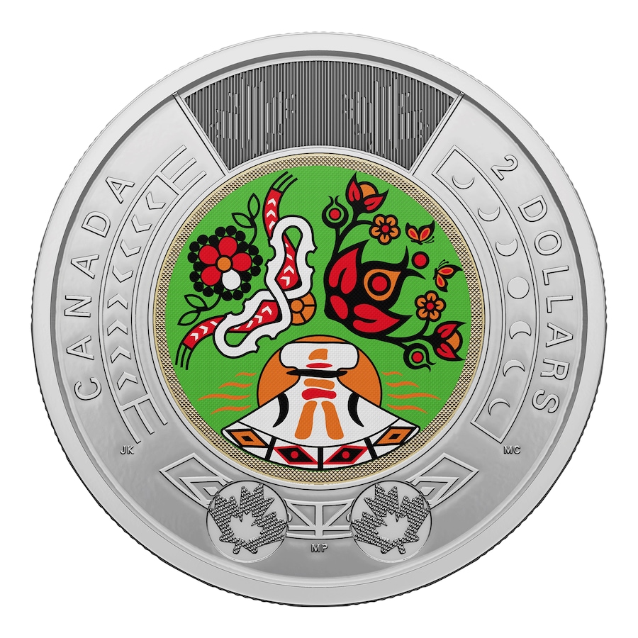 Image 722653_ALTMORE1.jpg, Product 722-653 / Price $99.95, 2023 $2 Special Wrap Roll Colour Version Celebrating National Indigenous Peoples Day from Royal Canadian Mint (RCM) on TSC.ca's Coins department