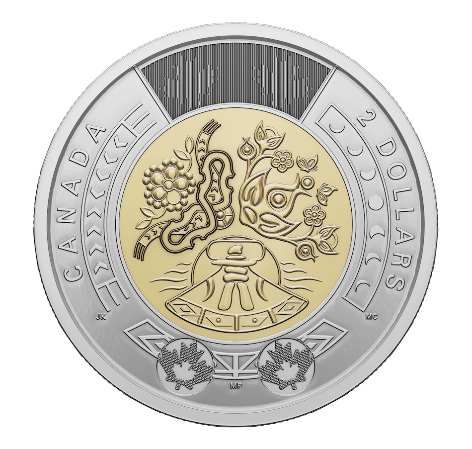 Image 722654_ALTMORE1.jpg, Product 722-654 / Price $79.95, 2023 $2 Special Wrap Roll Classic Engraved Version Celebrating National Indigenous Peoples Day from Royal Canadian Mint (RCM) on TSC.ca's Coins department