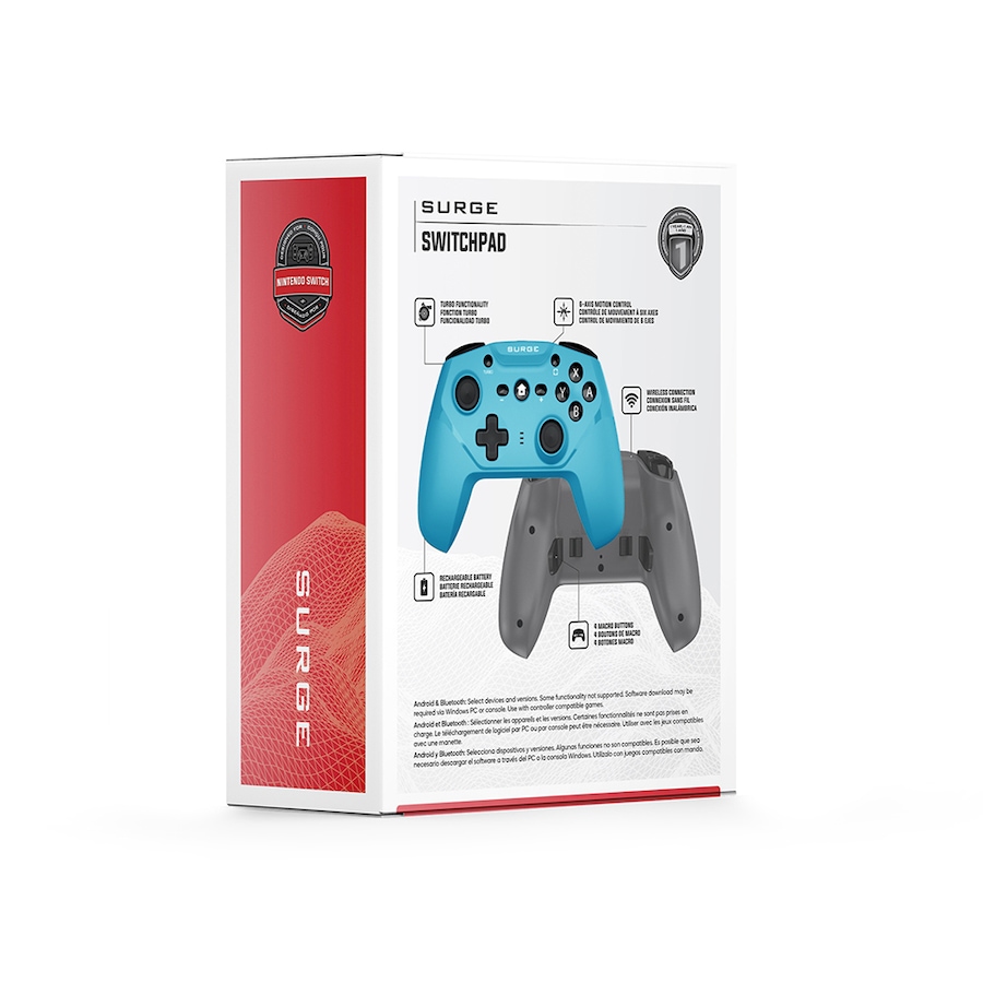 Image 722669_ALTMORE6.jpg, Product 722-669 / Price $39.99, Surge SwitchPad Pro Wireless Controller for Nintendo Switch/Switch 2 (Blue) from Surge on TSC.ca's Electronics department