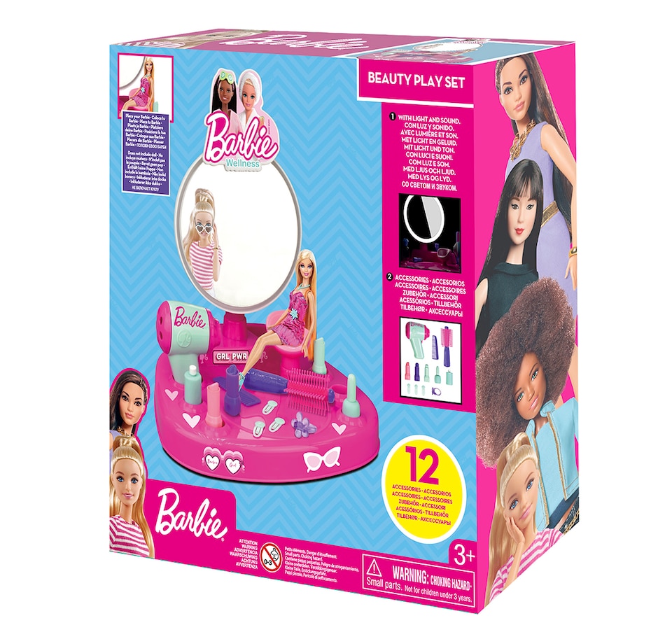 Brand Threads Kids' Barbie Sweatshirt and Leggings Set, Pale Pink