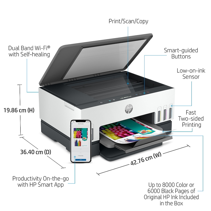 Image 722689_ALTMORE7.jpg, Product 722-689 / Price $399.99, HP Smart Tank 6001 All-in-One Wireless Colour Printer from HP - Hewlett Packard on TSC.ca's Electronics department