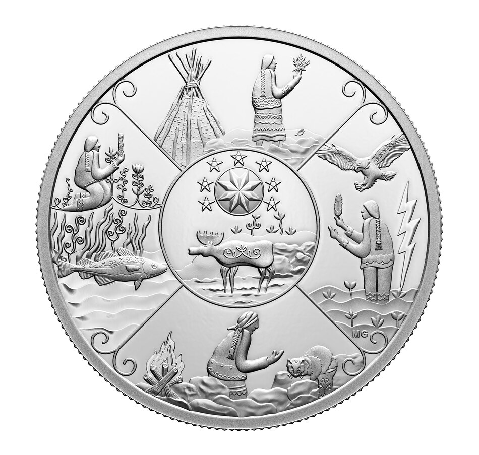 Image 722724.jpg, Product 722-724 / Price $104.95, 2023 $20 Fine Silver Mi'kmaq Creation Story Coin from Royal Canadian Mint (RCM) on TSC.ca's Coins department