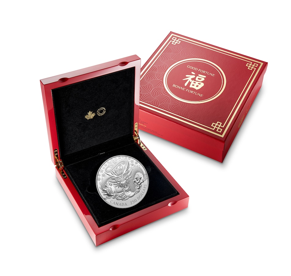 Image 722729.jpg, Product 722-729 / Price $2,888.88, 2024 $250 Lunar Year of the Dragon One Kilo Silver Coin from Royal Canadian Mint (RCM) on TSC.ca's Coins department