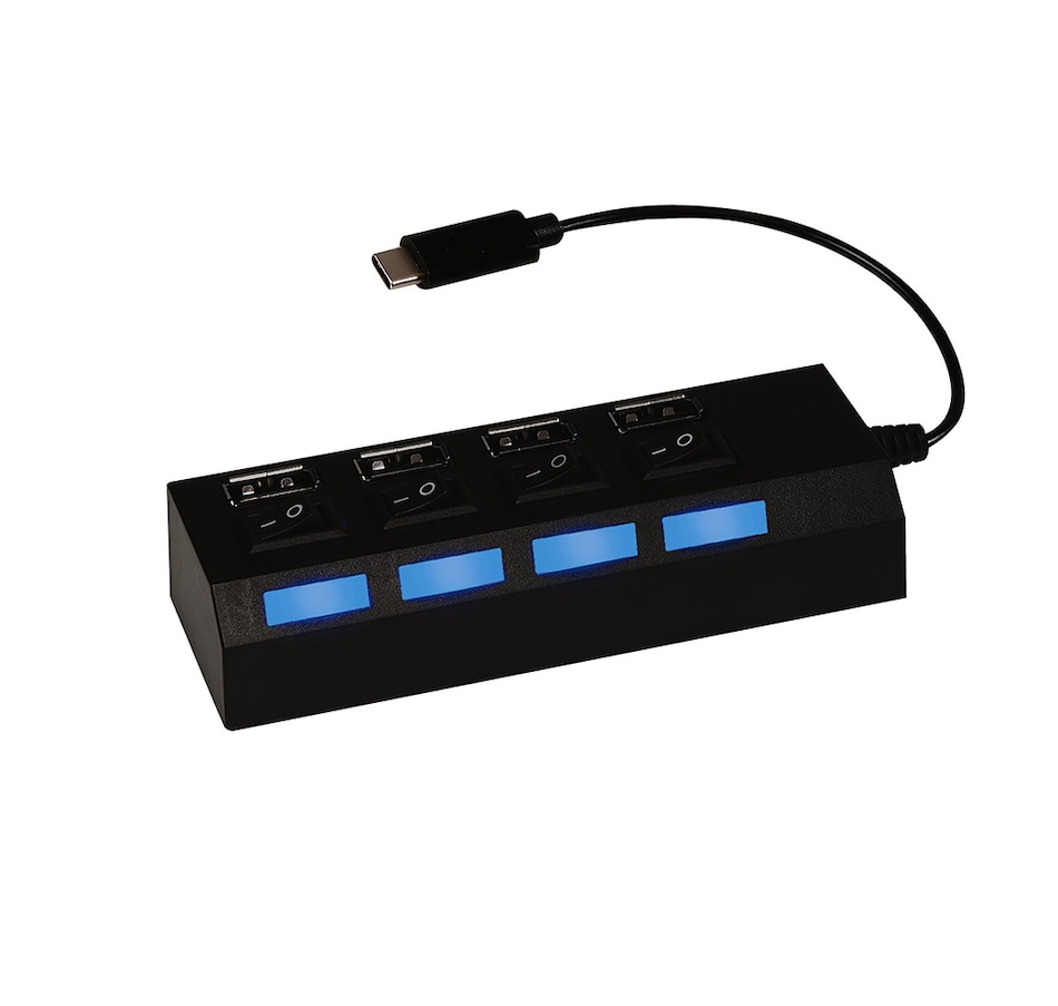 Image 722738.jpg, Product 722-738 / Price $24.99, Jensen USB C to 4 Port USB A Hub from RCA on TSC.ca's Electronics department