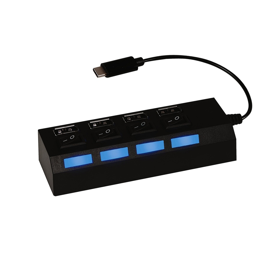 Image 722738.jpg, Product 722-738 / Price $24.99, Jensen USB C to 4 Port USB A Hub from RCA on TSC.ca's Electronics department