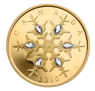 2010 $300 Crystal Snowflake Gold Coin