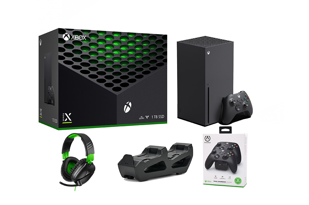 Xbox Series X Bundle 2023 (with Headset, Charge Station, Extra Controller;  no game)