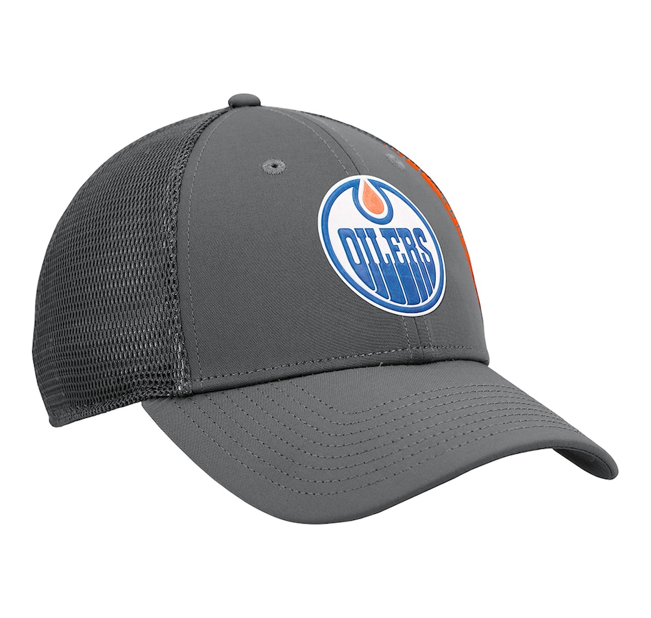 Image 722888_ALTMORE1.jpg, Product 722-888 / Price $39.99, Men's Edmonton Oilers Charcoal Authentic Pro Home Ice Trucker Snapback Hat on TSC.ca's Sports department