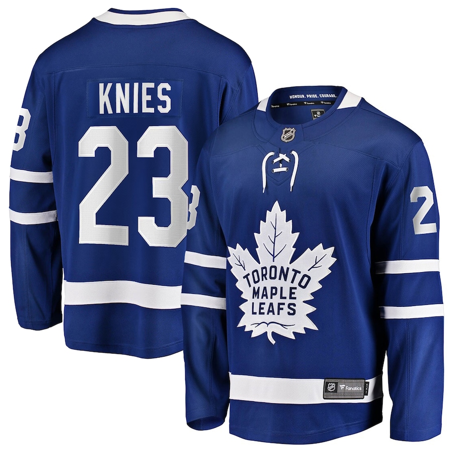 Image 722964.jpg, Product 722-964 / Price $279.99, Matthew Knies Toronto Maple Leafs NHL Fanatics Breakaway Home Jersey from Fanatics on TSC.ca's Sports department