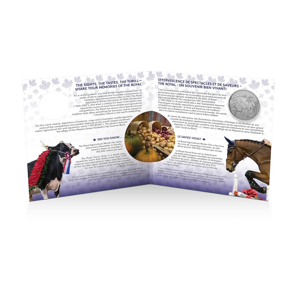 Image 723538_ALTMORE7.jpg, Product 723-538 / Price $224.95, 2022 $30 Royal Agricultural Winter Fair 100th Anniversary Two Ounce Fine Silver Coin Plus $5 Silver Coin from Royal Canadian Mint (RCM) on TSC.ca's Coins department