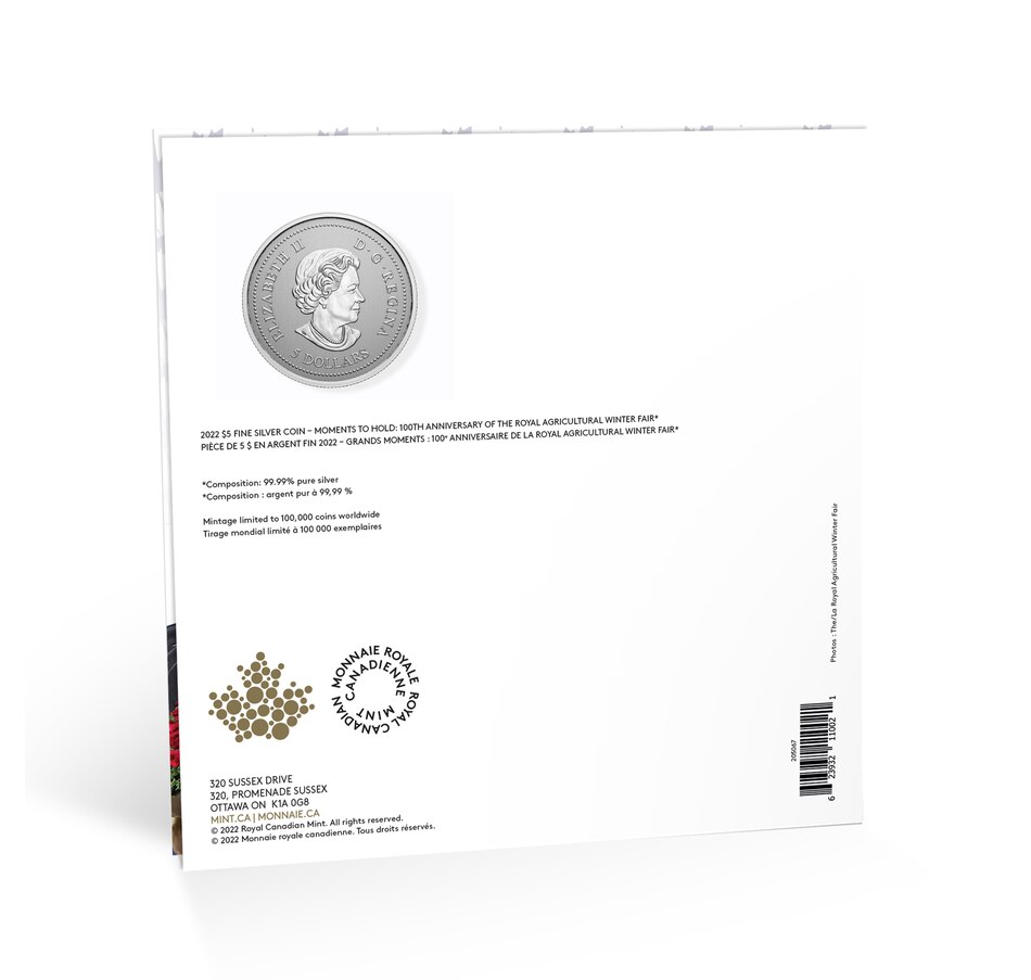 Image 723538_ALTMORE8.jpg, Product 723-538 / Price $224.95, 2022 $30 Royal Agricultural Winter Fair 100th Anniversary Two Ounce Fine Silver Coin Plus $5 Silver Coin from Royal Canadian Mint (RCM) on TSC.ca's Coins department