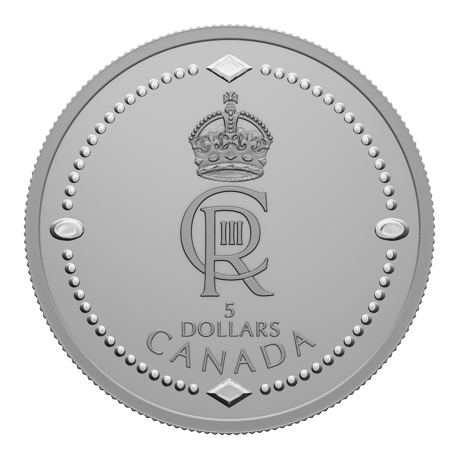 Image 723540_ALTMORE5.jpg, Product 723-540 / Price $999.95, King Charles III Five-Ounce Silver Coronation Medallion plus Bonus 2023 $5 King Charles III Royal Cypher Coin from Canadian Heritage Mint on TSC.ca's Coins department