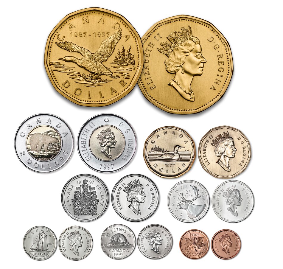 Image 723562_ALTMORE1.jpg, Product 723-562 / Price $49.95, 1997 Specimen Set - 10th Anniversary of the Loon, plus a Regular Loon from Royal Canadian Mint (RCM) on TSC.ca's Coins department