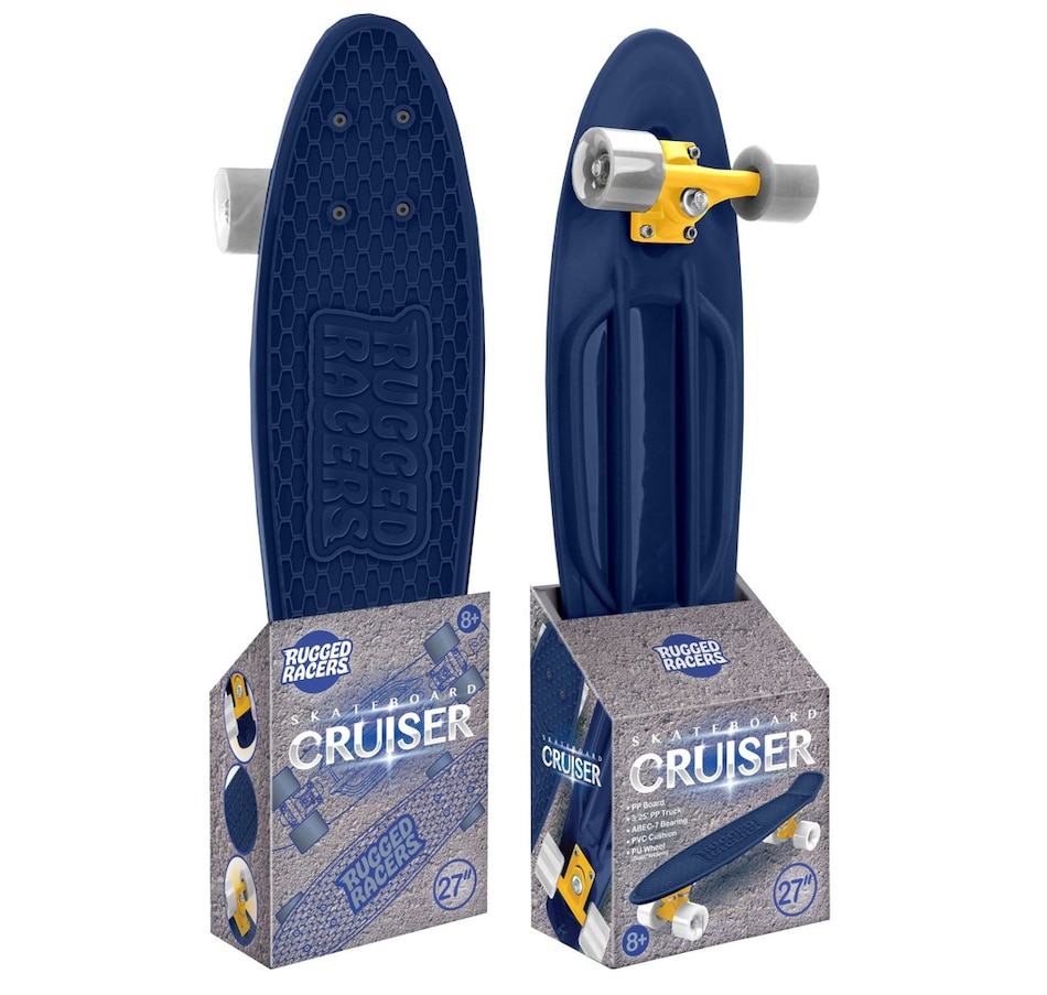 Image 723623.jpg, Product 723-623 / Price $29.99, Rugged Racer 27" Skateboard Cruiser (navy/white) from Rugged Racer on TSC.ca's Toys & Hobbies department