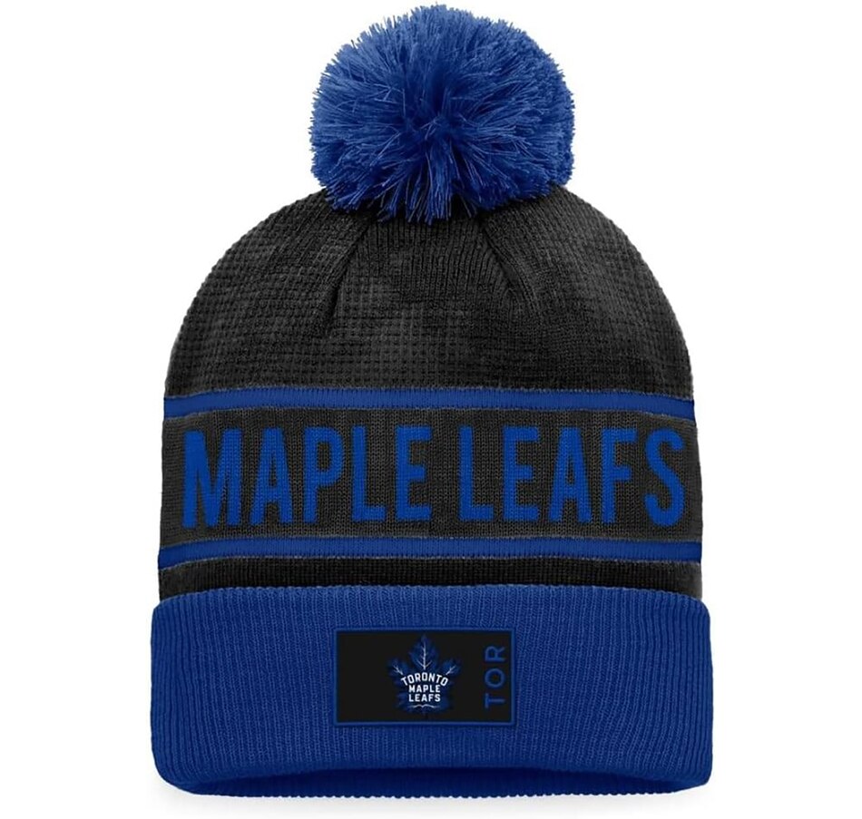 Image 723853.jpg, Product 723-853 / Price $44.99, Toronto Maple Leafs NHL Authentic Pro Cuff Knit Pom Pom Toque from Fanatics on TSC.ca's Sports department