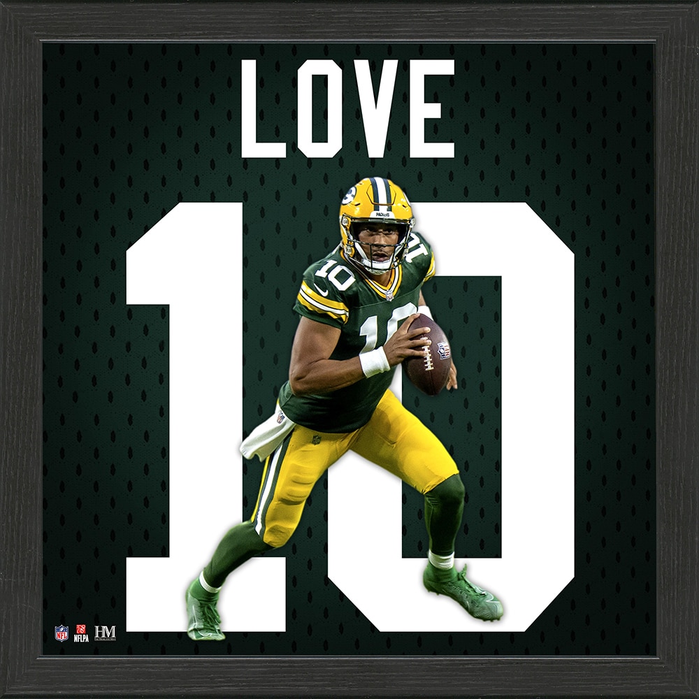 Highland Mint Jordan Love Green Bay Packers NFL Impact Jersey Frame