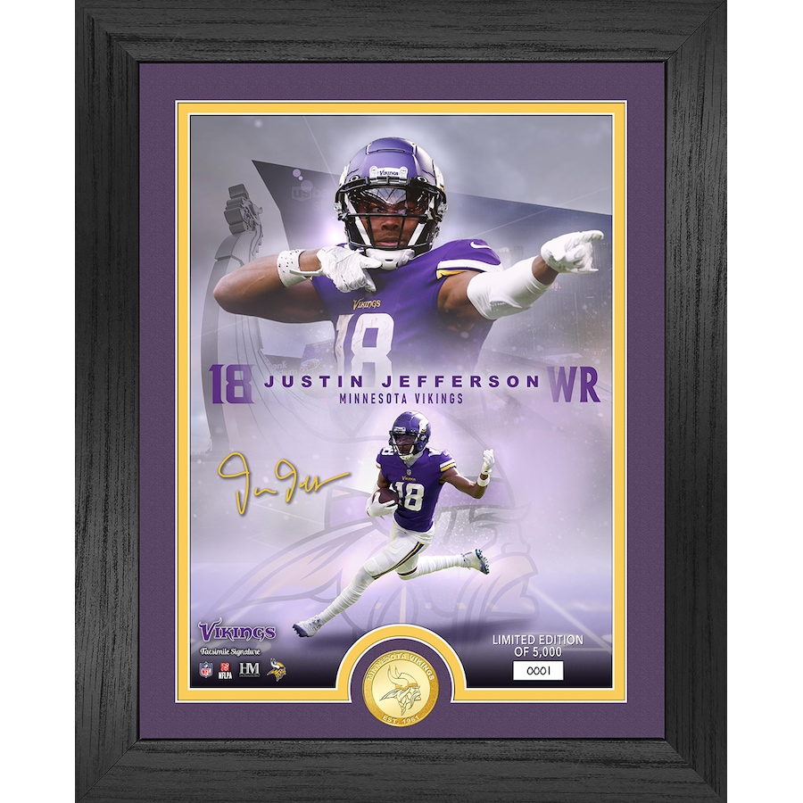 Image 723902.jpg, Product 723-902 / Price $104.99, Justin Jefferson Minnesota Vikings Legends Bronze Coin Photo Mint from Highland Mint on TSC.ca's Sports department