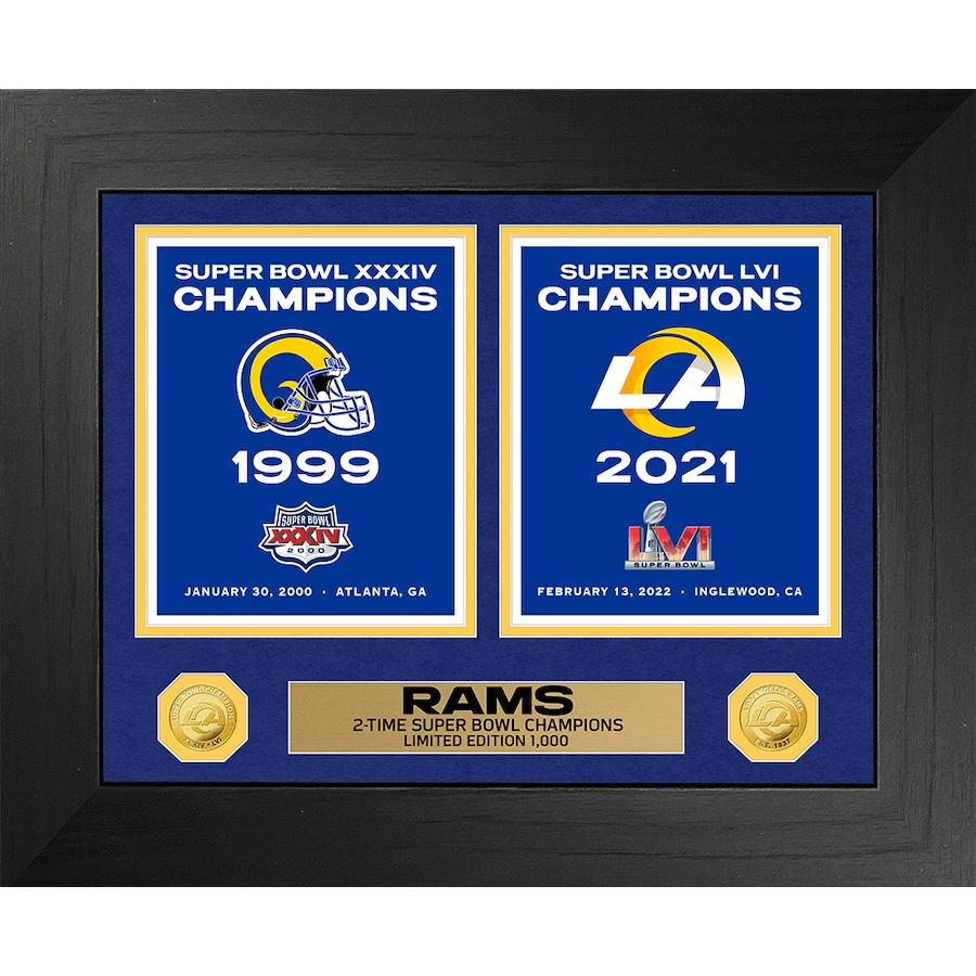 Image 723929.jpg, Product 723-929 / Price $199.99, Rams Super Bowl Deluxe Banner Collection Gold Coin Photo Mint from Highland Mint on TSC.ca's Sports department