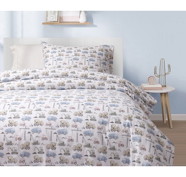 New Seasons Collection Flannel Printed Construction Sheet Set