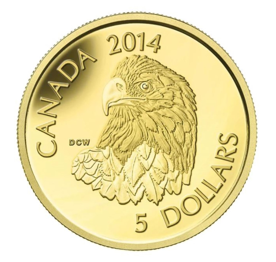 Image 724032.jpg, Product 724-032 / Price $364.95, 2014 $5 Bald Eagle Fine Gold from Royal Canadian Mint on TSC.ca's Coins department