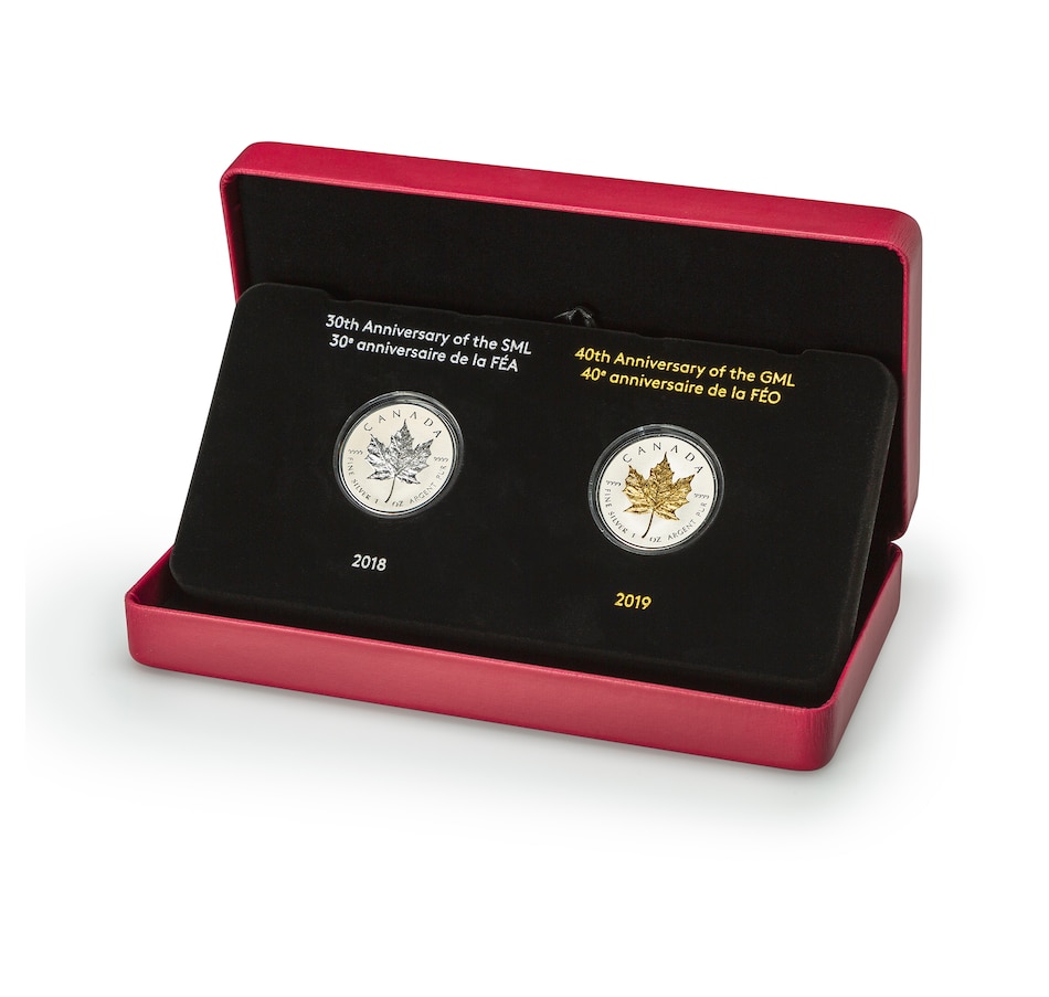 Image 724045_ALTMORE1.jpg, Product 724-045 / Price $699.95, 2018–2019 30th Anniversary of the Silver Maple Leaf (2-coin set in fine silver) from Royal Canadian Mint (RCM) on TSC.ca's Coins department