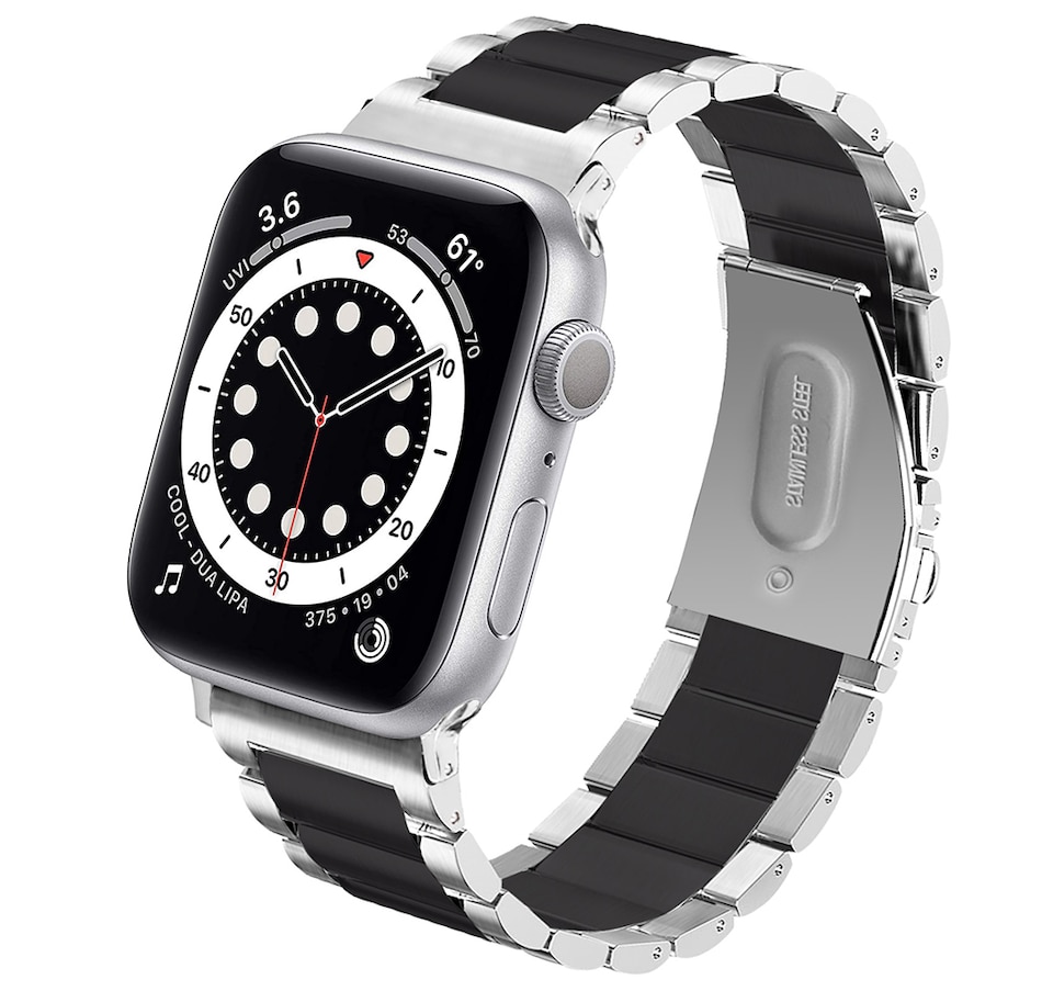 Image 724063_BLK.jpg, Product 724-063 / Price $39.99, Stainless Steel Two-Tone Band for Apple Watch 38/40/41 mm and 42/44/45/49 mm from WFG on TSC.ca's Electronics department