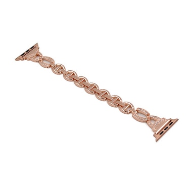 Metal Band for Apple Watch with Sleek O-Links and Rhinestones
