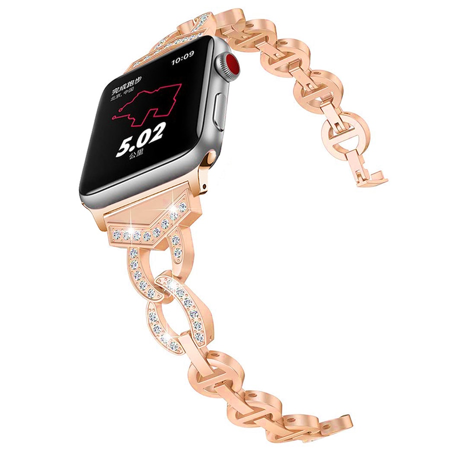 Image 724072_ALTMORE2.jpg, Product 724-072 / Price $39.99, Metal Band for Apple Watch with Sleek O-Links and Rhinestones from WFG on TSC.ca's Electronics department