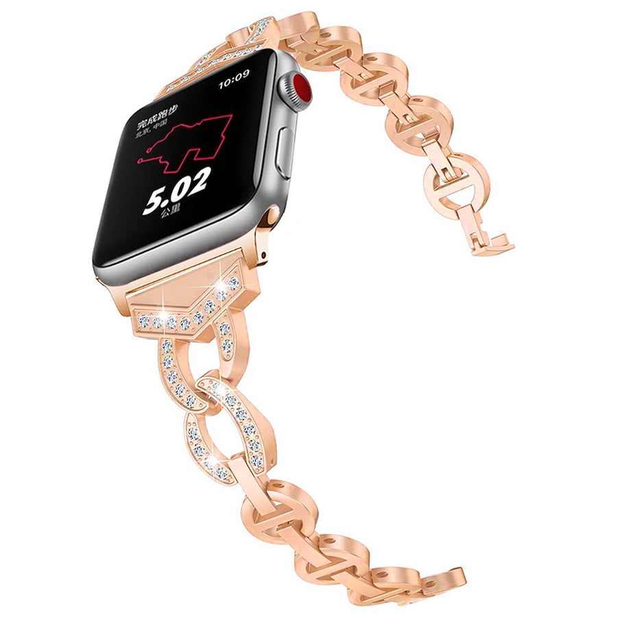 Image 724073_ALTMORE2.jpg, Product 724-073 / Price $39.99, Metal Band for Apple Watch with Sleek O-Links and Rhinestones from WFG on TSC.ca's Electronics department