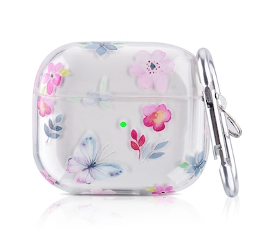 Worryfree Gadgets Protective TPU Clear Case for Apple AirPods 3 (3rd generation) with Butterfly Keychain