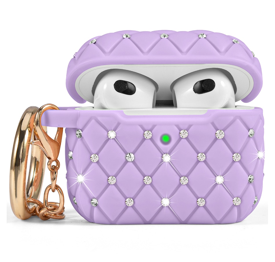 Image 724088_PUR.jpg, Product 724-088 / Price $25.99, Worryfree Gadgets Bling Case for Apple AirPods 3 (3rd generation) with Keychain from WFG on TSC.ca's Electronics department
