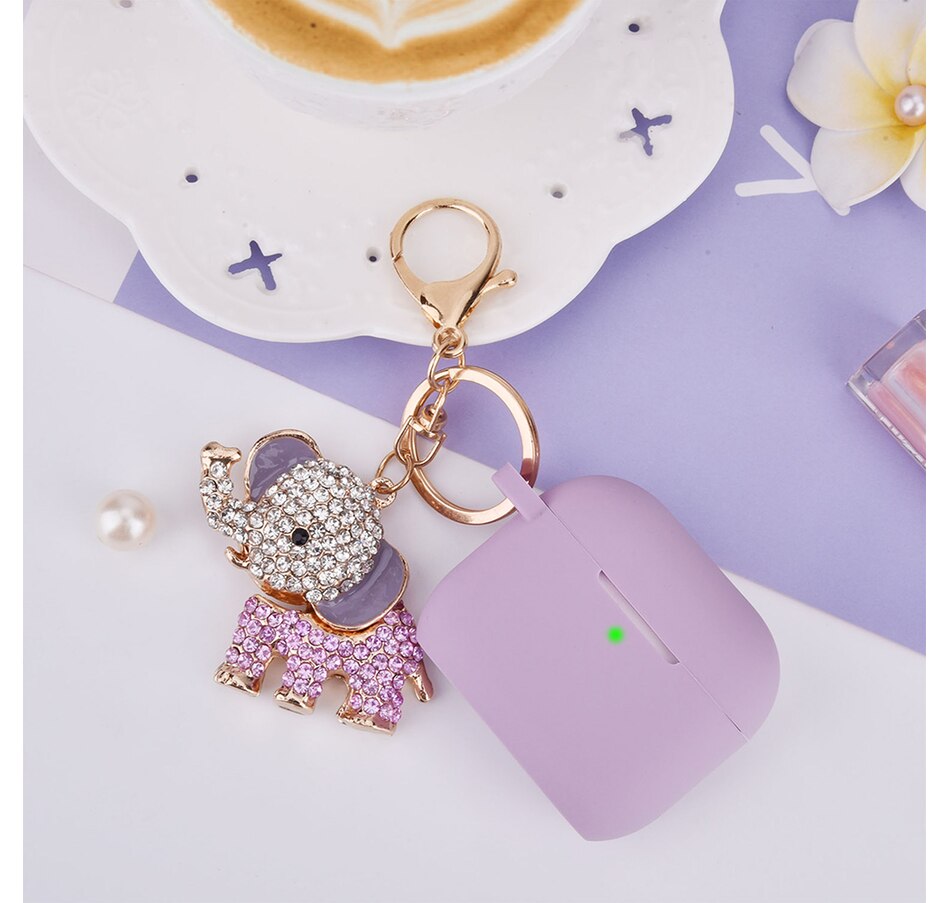 Image 724089_ALTMORE2.jpg, Product 724-089 / Price $25.99, Worryfree Gadgets Silicone Case for Apple AirPods 3 (3rd generation) with Bling Elephant Keychain from WFG on TSC.ca's Electronics department