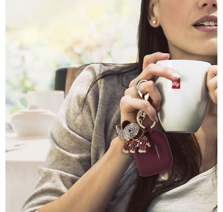 Image 724089_ALTMORE3.jpg, Product 724-089 / Price $25.99, Worryfree Gadgets Silicone Case for Apple AirPods 3 (3rd generation) with Bling Elephant Keychain from WFG on TSC.ca's Electronics department