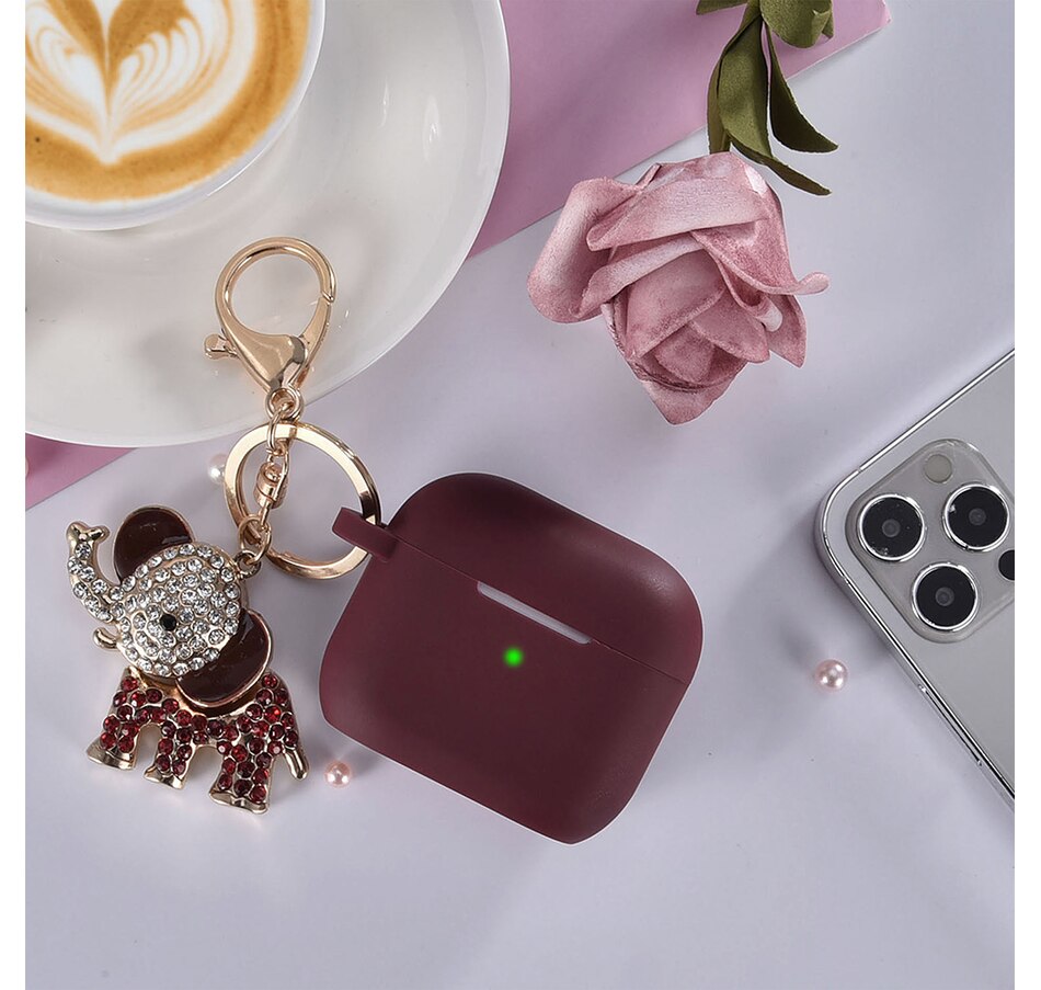 Image 724089_ALTMORE4.jpg, Product 724-089 / Price $25.99, Worryfree Gadgets Silicone Case for Apple AirPods 3 (3rd generation) with Bling Elephant Keychain from WFG on TSC.ca's Electronics department