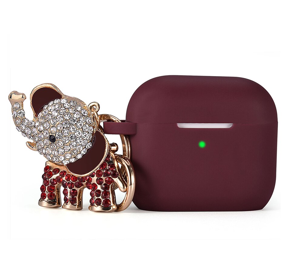 Image 724089_WRD.jpg, Product 724-089 / Price $25.99, Worryfree Gadgets Silicone Case for Apple AirPods 3 (3rd generation) with Bling Elephant Keychain from WFG on TSC.ca's Electronics department