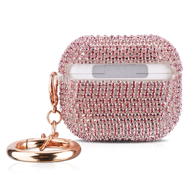 Worryfree Gadgets Full Bling Rhinestone Case for Apple AirPods 3 (3rd generation) with Keychain