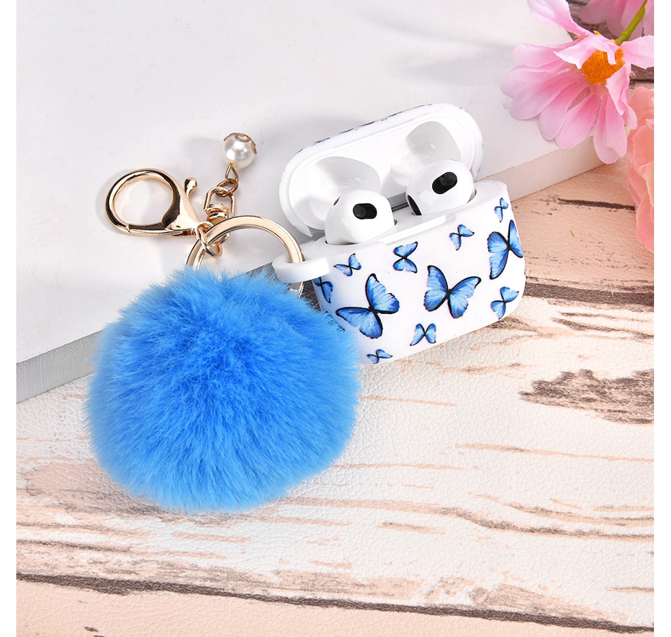 Image 724092_ALTMORE3.jpg, Product 724-092 / Price $25.99, Worryfree Gadgets Silicone Case for Apple AirPods 3 (3rd generation) with Pom-Pom Keychain from WFG on TSC.ca's Electronics department