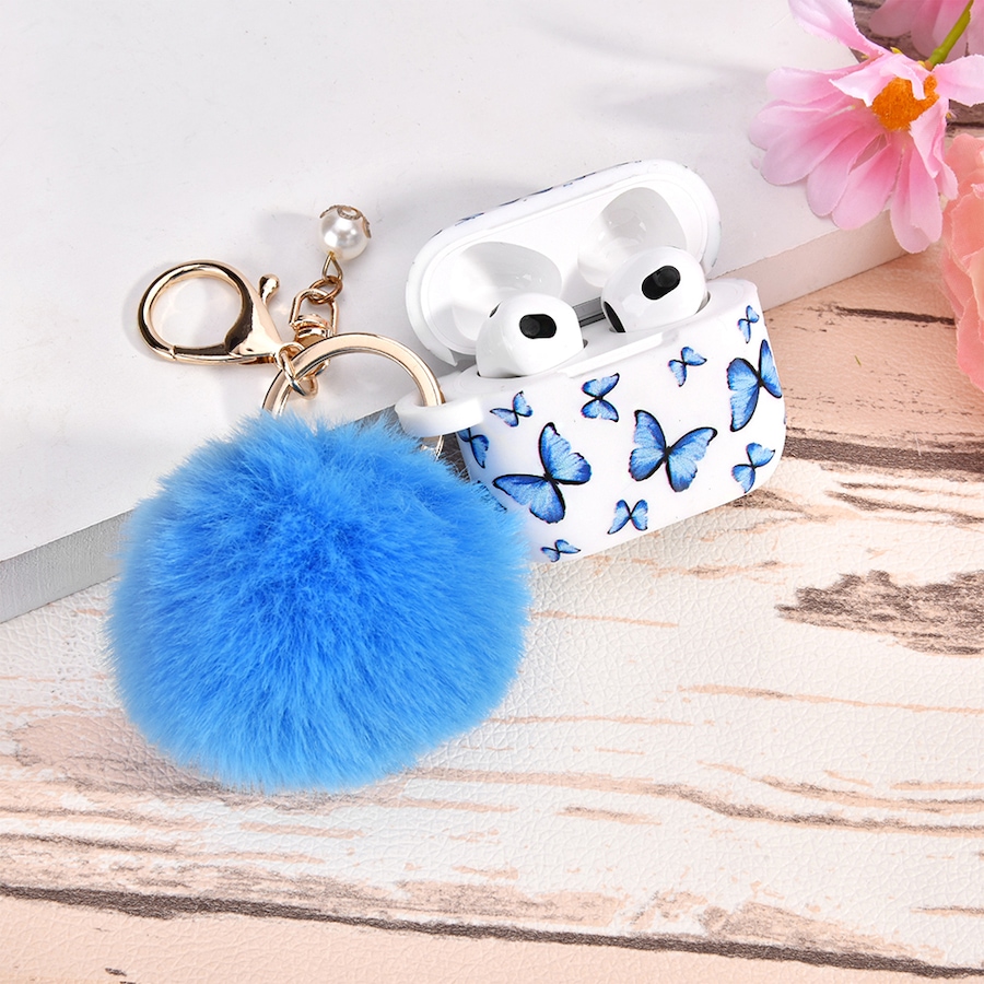 Image 724092_ALTMORE3.jpg, Product 724-092 / Price $25.99, Worryfree Gadgets Silicone Case for Apple AirPods 3 (3rd generation) with Pom-Pom Keychain from WFG on TSC.ca's Electronics department