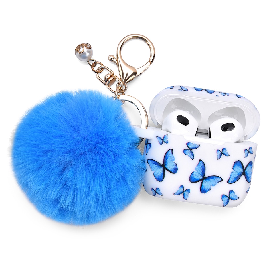 Image 724092_BF.jpg, Product 724-092 / Price $25.99, Worryfree Gadgets Silicone Case for Apple AirPods 3 (3rd generation) with Pom-Pom Keychain from WFG on TSC.ca's Electronics department