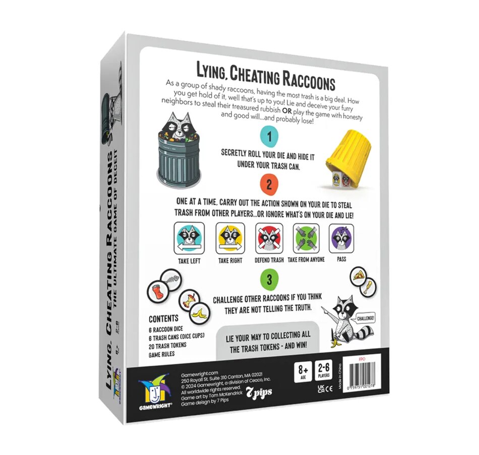 Image 724121_ALTMORE3.jpg, Product 724-121 / Price $24.99, Gamewright Lying Cheating Raccoons from Gamewright on TSC.ca's Toys & Hobbies department