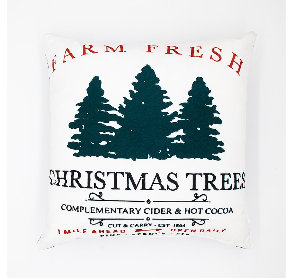 Image 724135.jpg, Product 724-135 / Price $14.99, Farm Fresh Christmas Tree Cushion (18" x 18") from Millano on TSC.ca's Home & Garden department