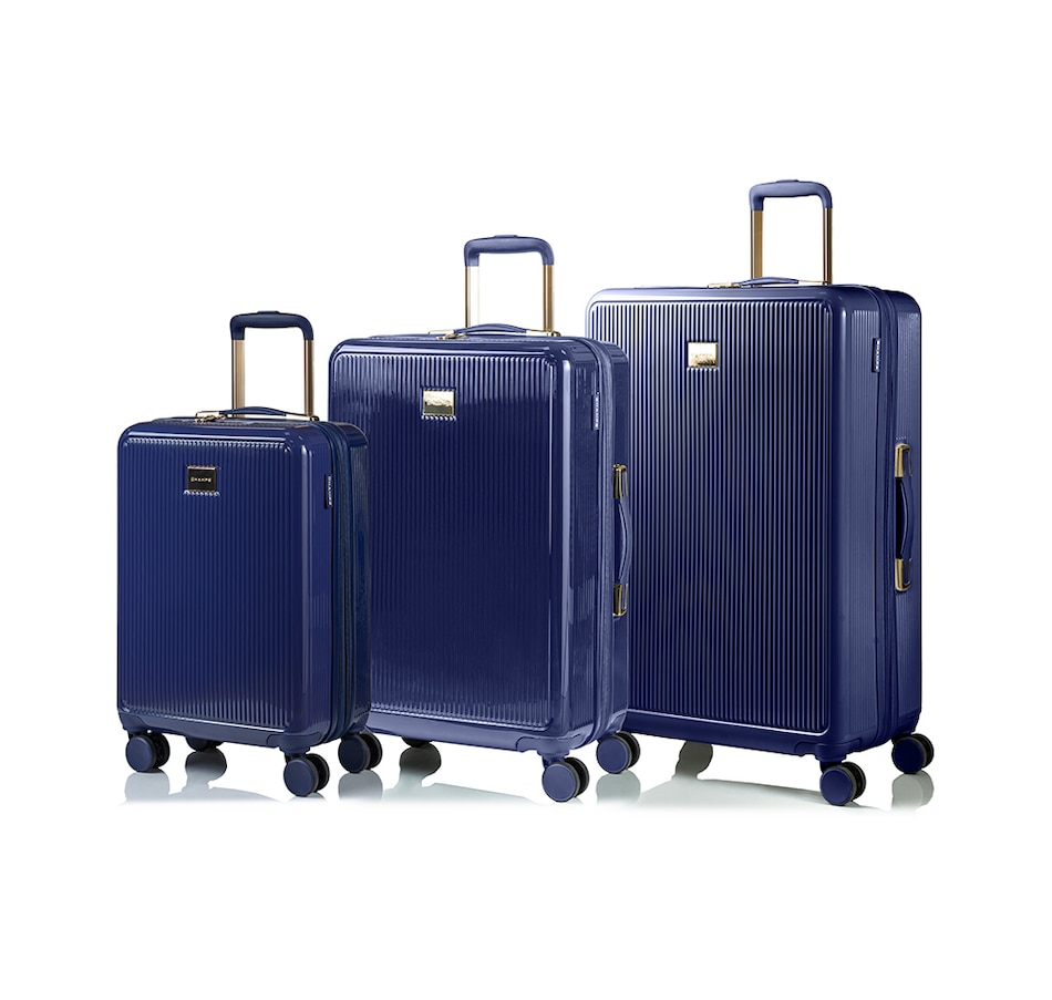 Image 724343_NVY.jpg, Product 724-343 / Price $449.99, Champs Luggage Luxe Collection 3-Piece Hard-Side Spinner Expandable Luggage Set from Champs on TSC.ca's Home & Garden department