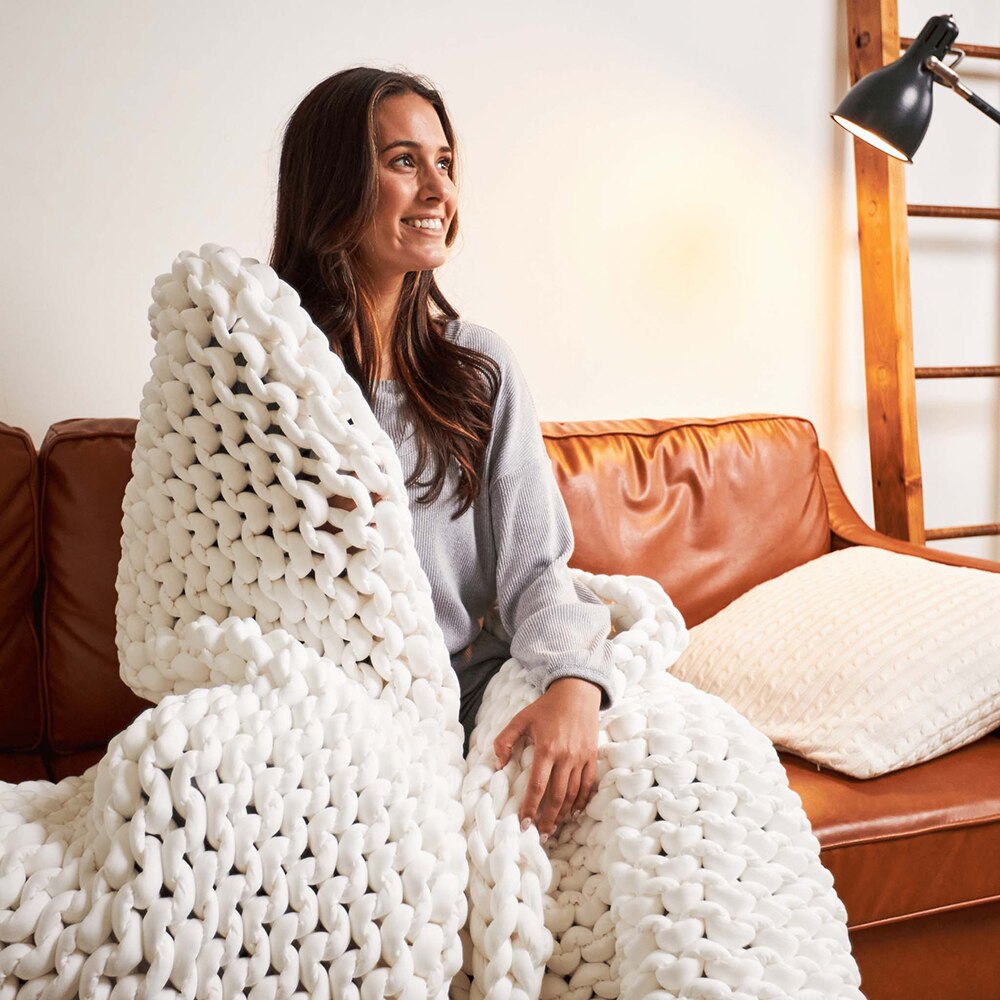Home Garden Bedding Bath Blankets Quilts Coverlets Throws Blankets Hush Cotton Knit Weighted Blanket TSC Online Shopping for Canadians