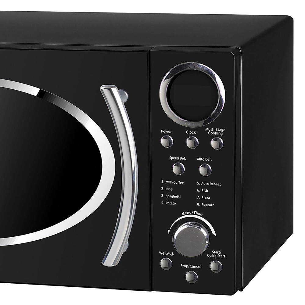 Black retro store microwave