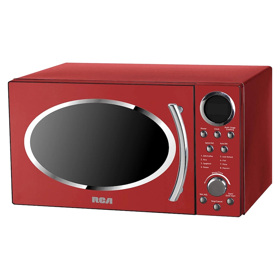 Image 724403.jpg, Product 724-403 / Price $164.99, RCA 0.9 cu. ft. Retro Microwave (red) from RCA on TSC.ca's Kitchen department
