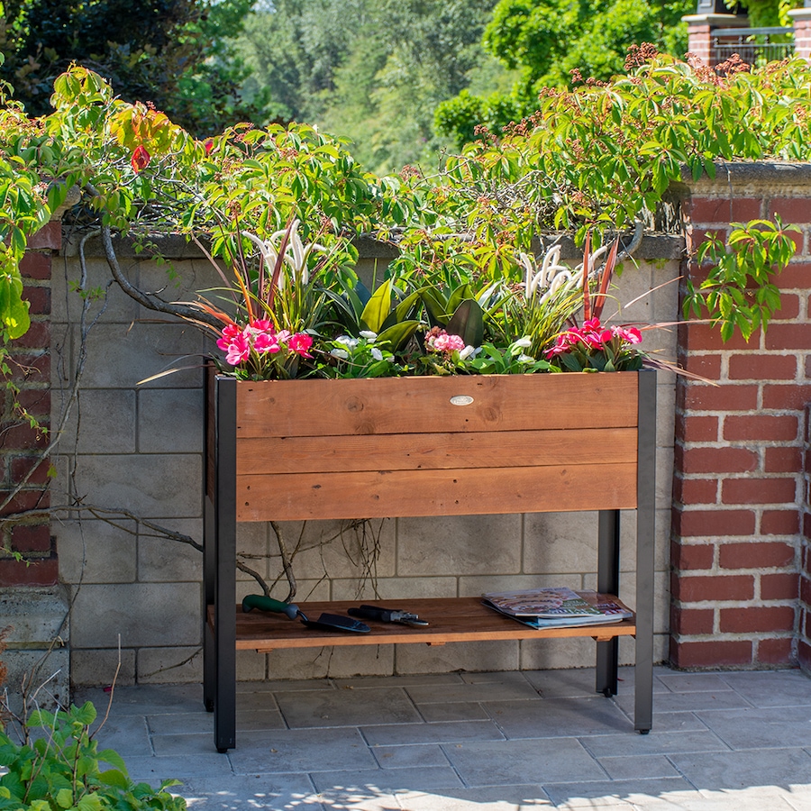 Image 724467_ALTMORE1.jpg, Product 724-467 / Price $157.99, Grapevine Urban Garden Raised Planter, Recycled Wood and Metal, with Shelf from Grapevine on TSC.ca's Home & Garden department