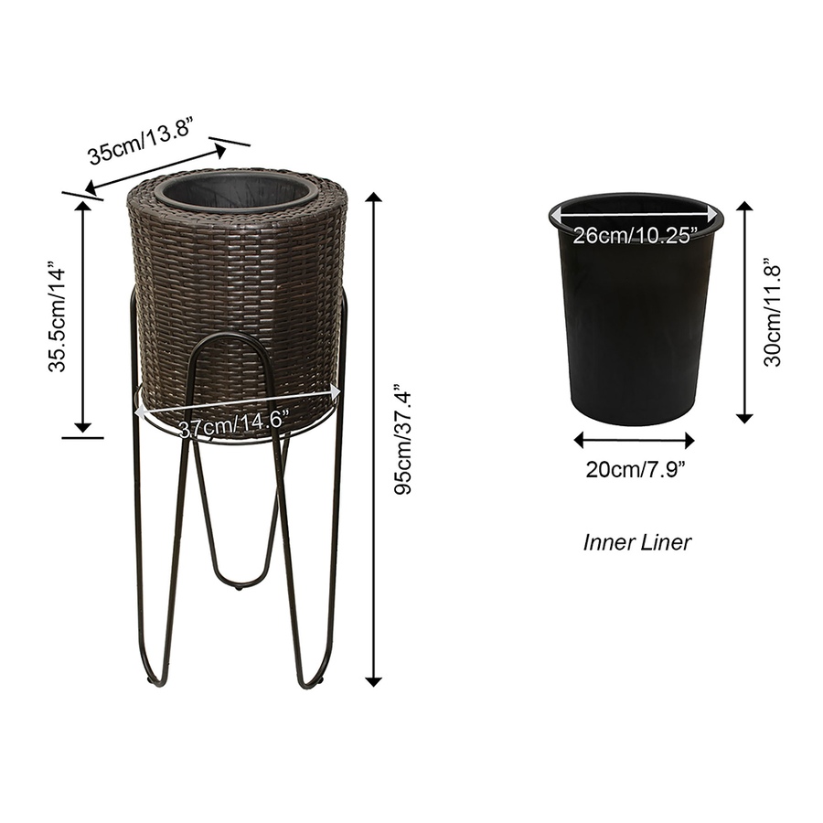 Image 724468_ALTMORE3.jpg, Product 724-468 / Price $69.99, Grapevine Resin Wicker Planter with Tall Metal Stand from Grapevine on TSC.ca's Home & Garden department