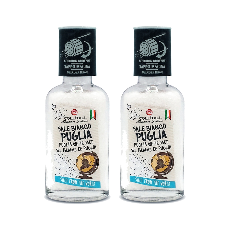 Image 724571.jpg, Product 724-571 / Price $22.99, Collitali Puglia White Salt With Grinder Cap, 130g (2-Pack) from Dolce & Gourmando on TSC.ca's Kitchen department
