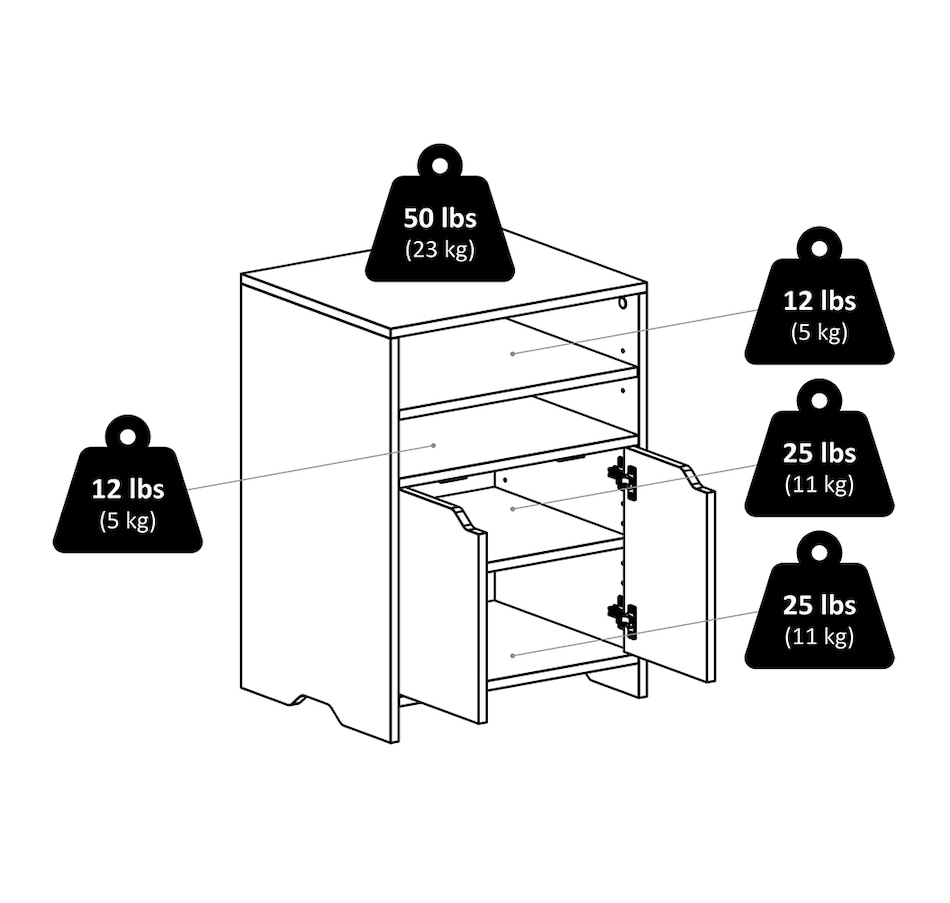 Image 724598_ALTMORE5.jpg, Product 724-598 / Price $179.99, Winsome Nova Open Shelf Storage Cabinet (White) from Winsome on TSC.ca's Home & Garden department